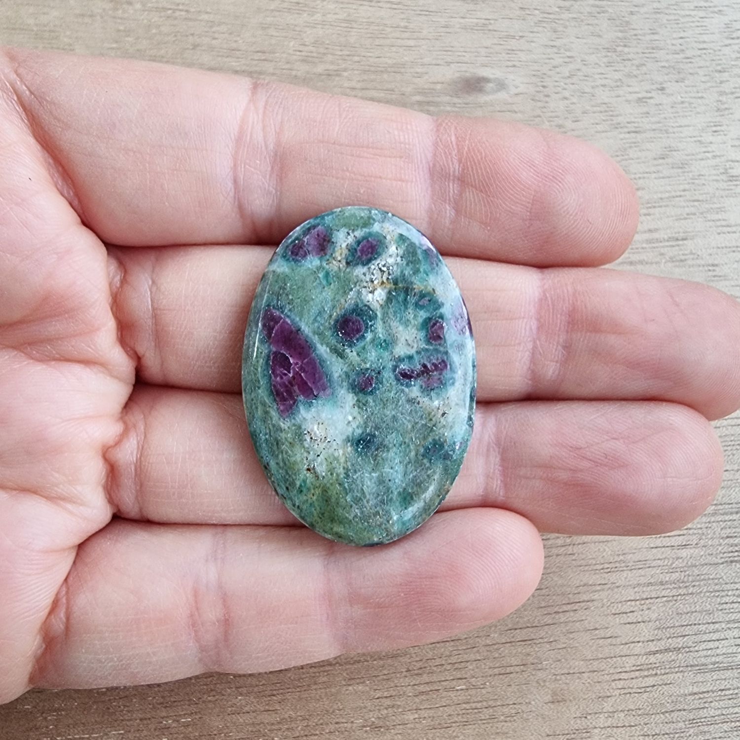 Ruby in Fuchsite Cabochon / Pendant for jewelry making or diy craft projects 10.7gr