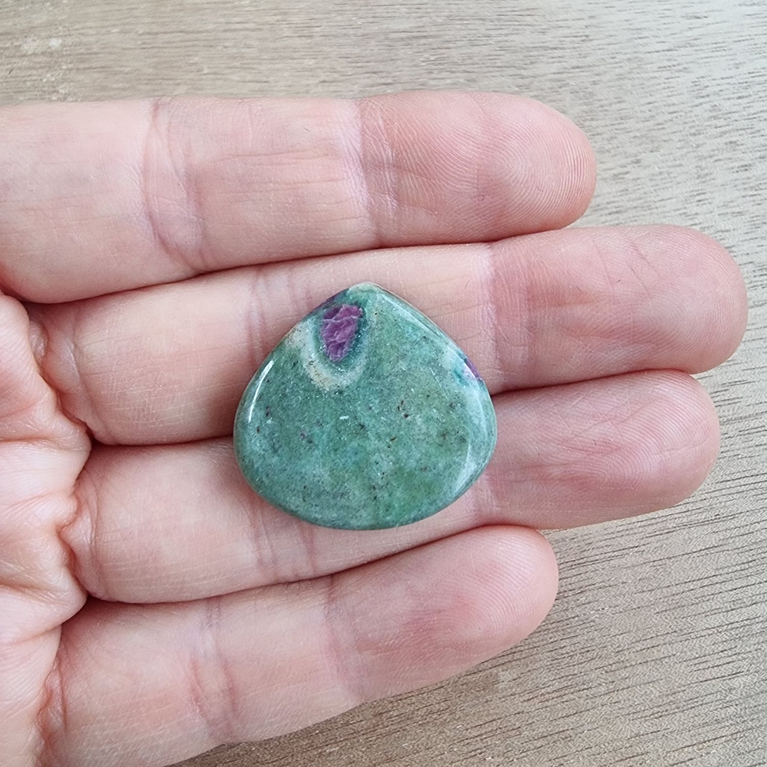 Ruby in Fuchsite Cabochon / Pendant for jewelry making or diy craft projects 8.1gr