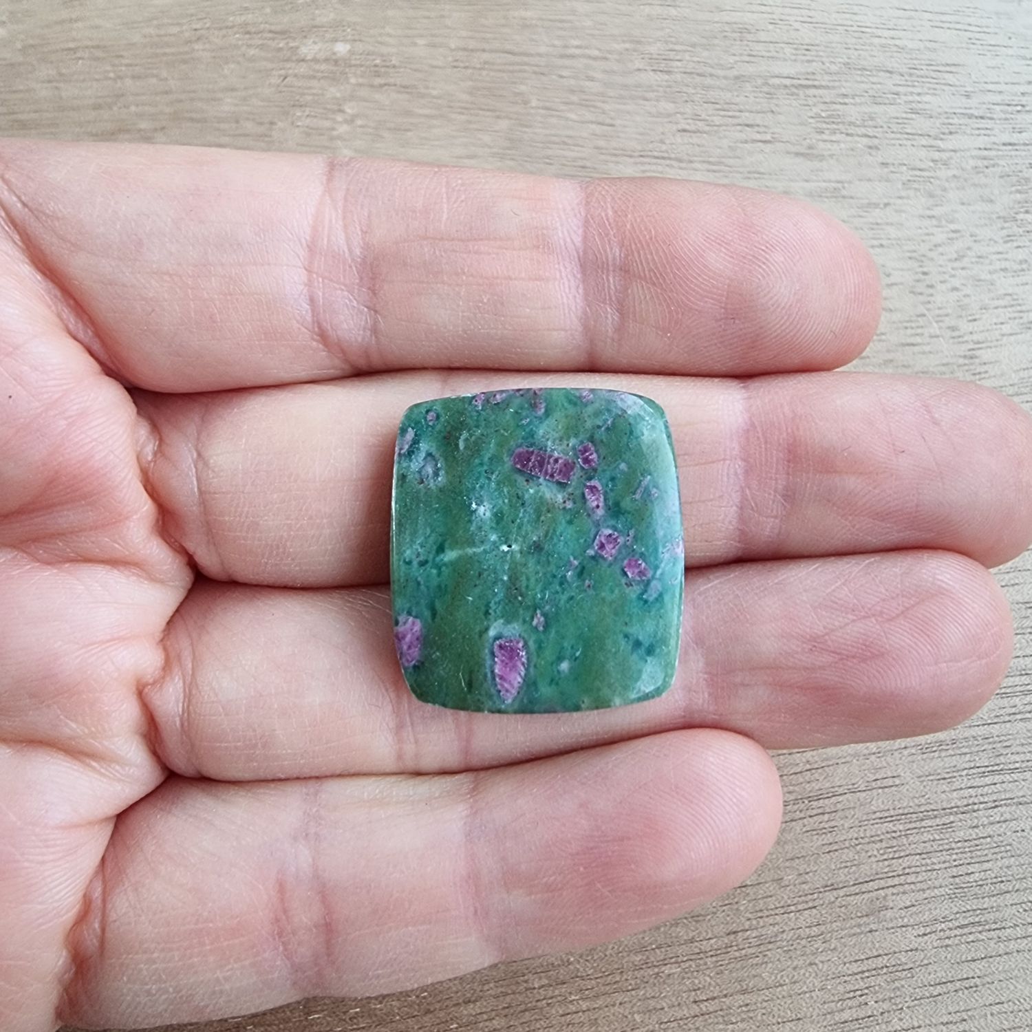 Ruby in Fuchsite Cabochon / Pendant for jewelry making or diy craft projects 6.9gr