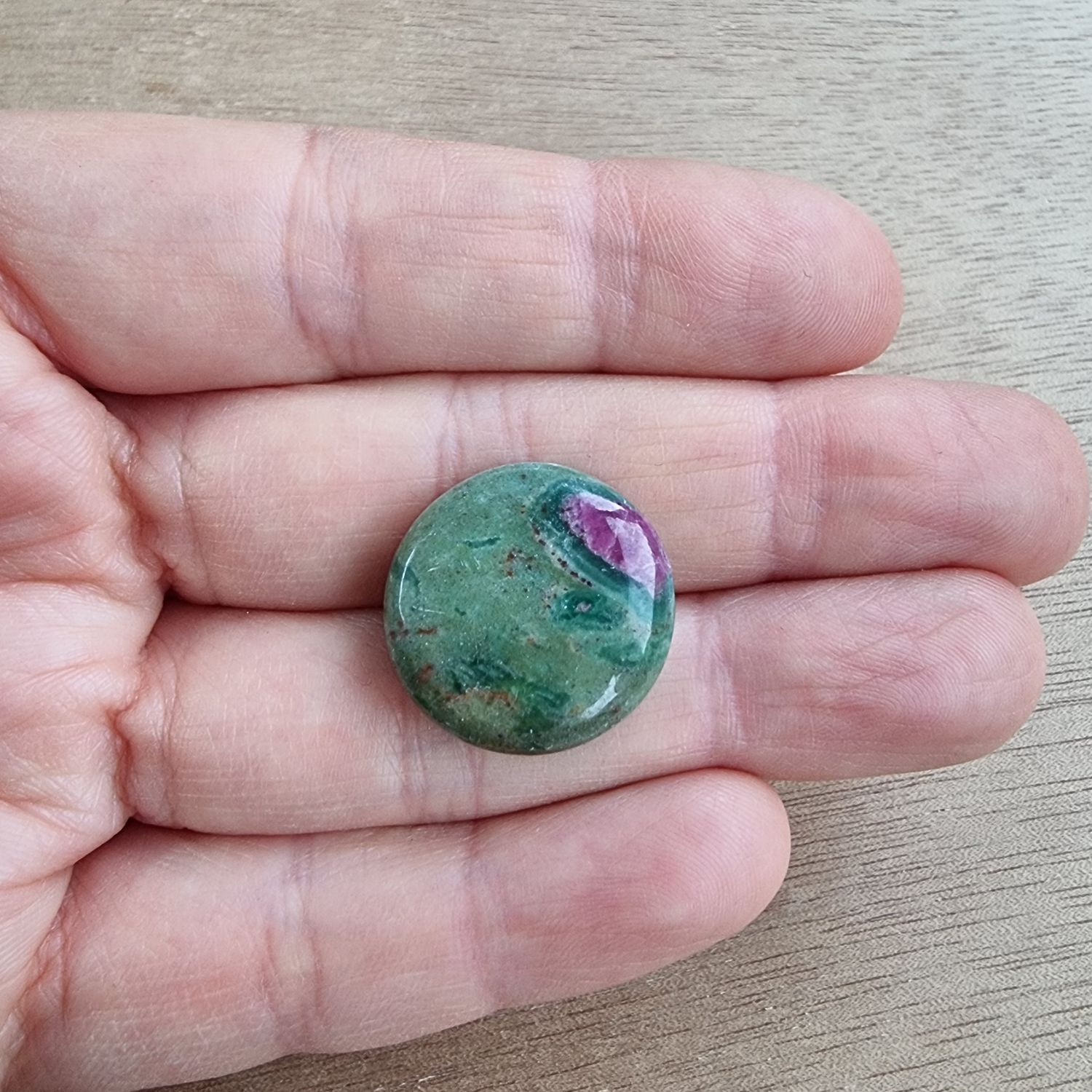 Ruby in Fuchsite Cabochon / Pendant for jewelry making or diy craft projects 5.7gr