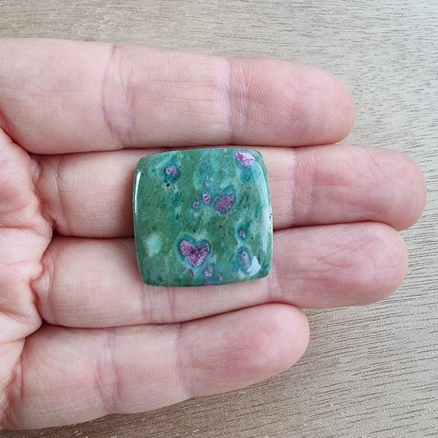 Ruby in Fuchsite Cabochon / Pendant for jewelry making or diy craft projects 7.6gr