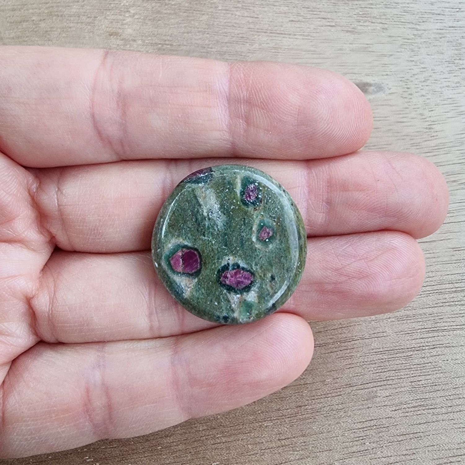 Ruby in Fuchsite Cabochon / Pendant for jewelry making or diy craft projects 9.1gr