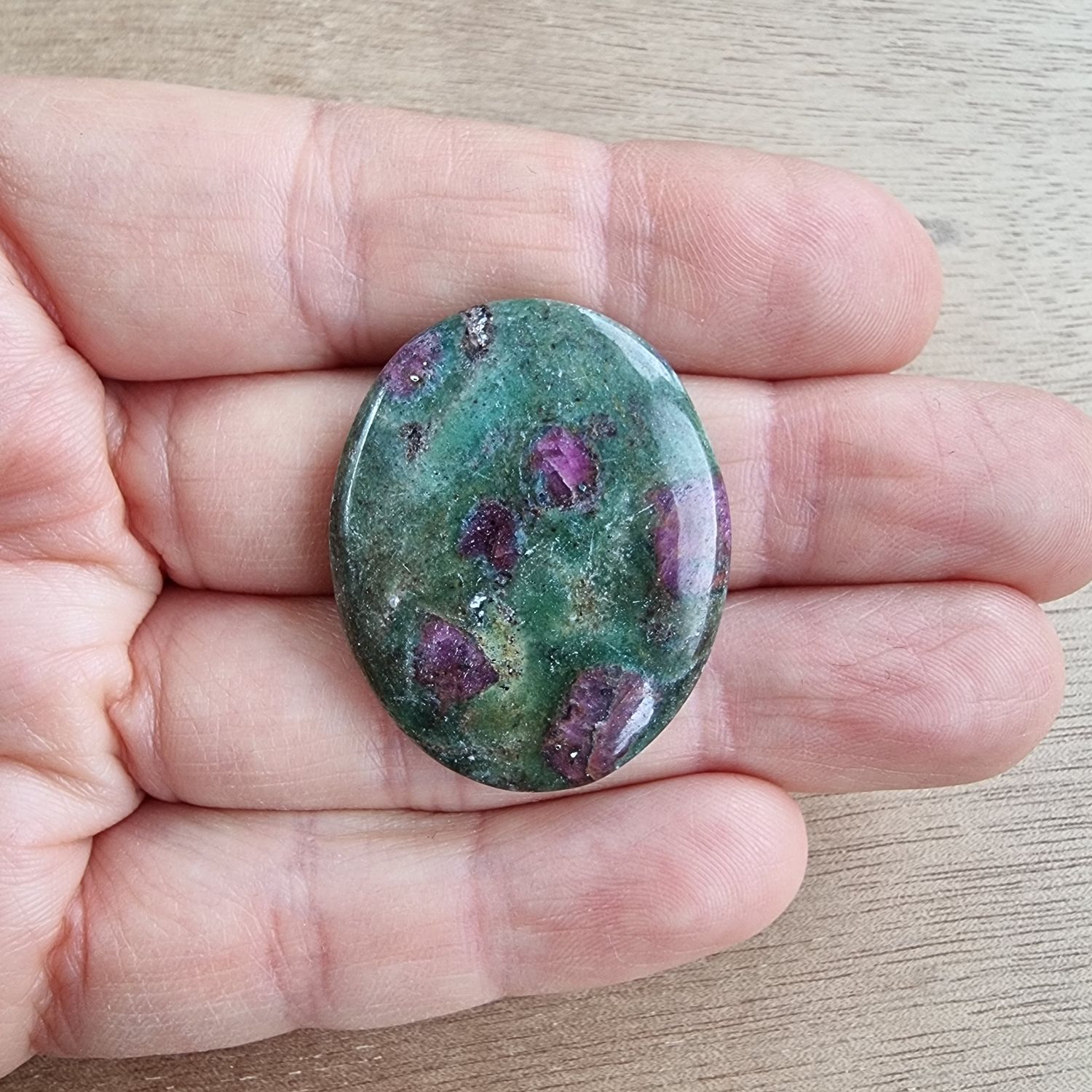 Ruby in Fuchsite Cabochon / Pendant for jewelry making or diy craft projects 12.6gr