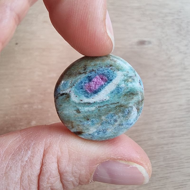 Ruby in Fuchsite Cabochon / Pendant for jewelry making or diy craft projects 7.5gr
