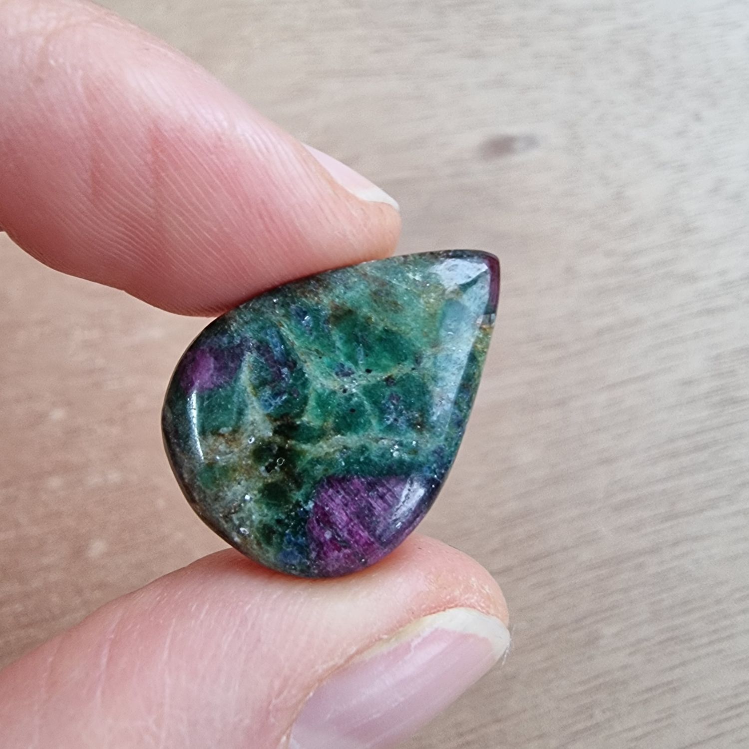 Ruby in Fuchsite Cabochon / Pendant for jewelry making or diy craft projects 4.8gr