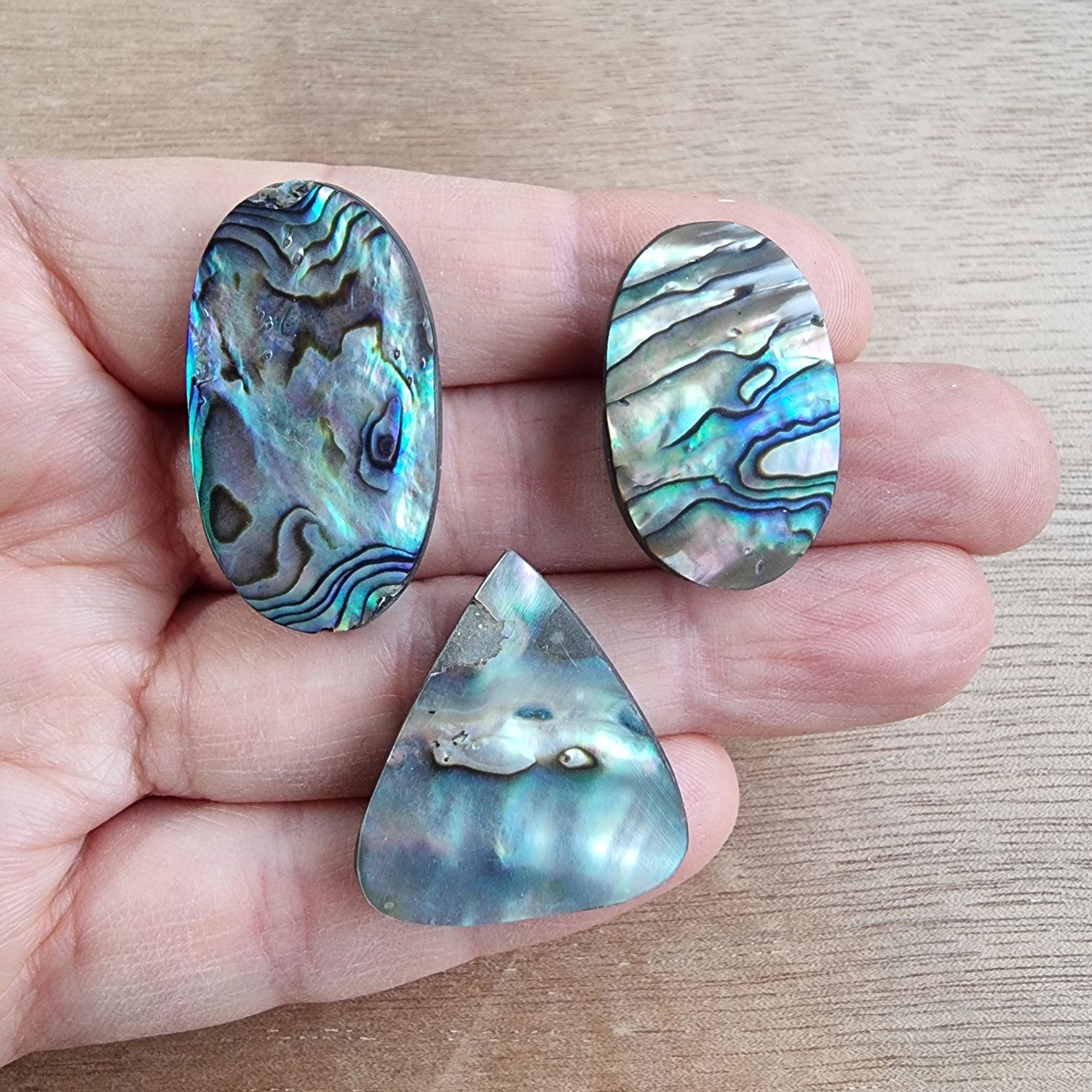 Abalone Shell Cabochon Lot / Pendant Lot for jewelry making or diy craft projects 24.2gr