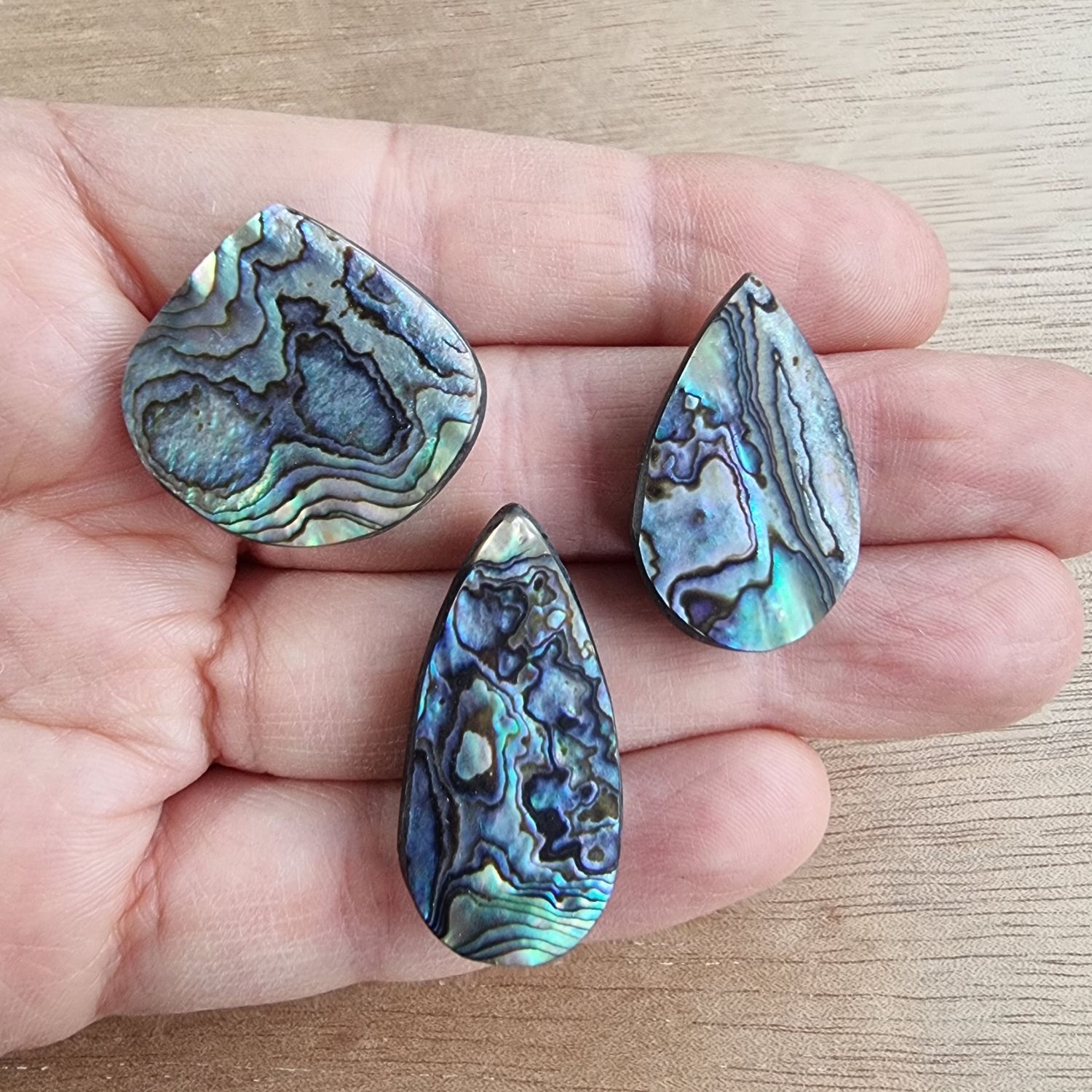 Abalone Shell Cabochon Lot / Pendant Lot for jewelry making or diy craft projects 20.9gr