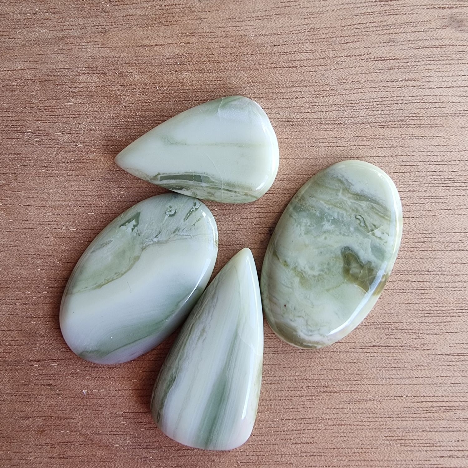 Green Lace Agate (potential Infinite Stone) Cabochon Lot / Pendant Lot for jewelry making or diy craft projects 21.3gr