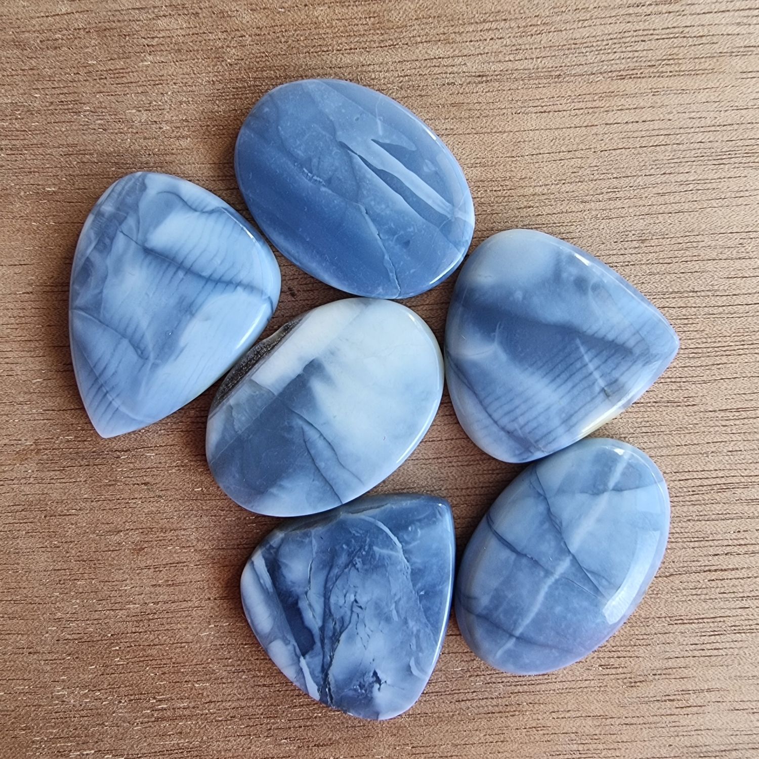 Andean Blue Opal Cabochon Lot / Pendant Lot for jewelry making or diy craft projects 34.6gr