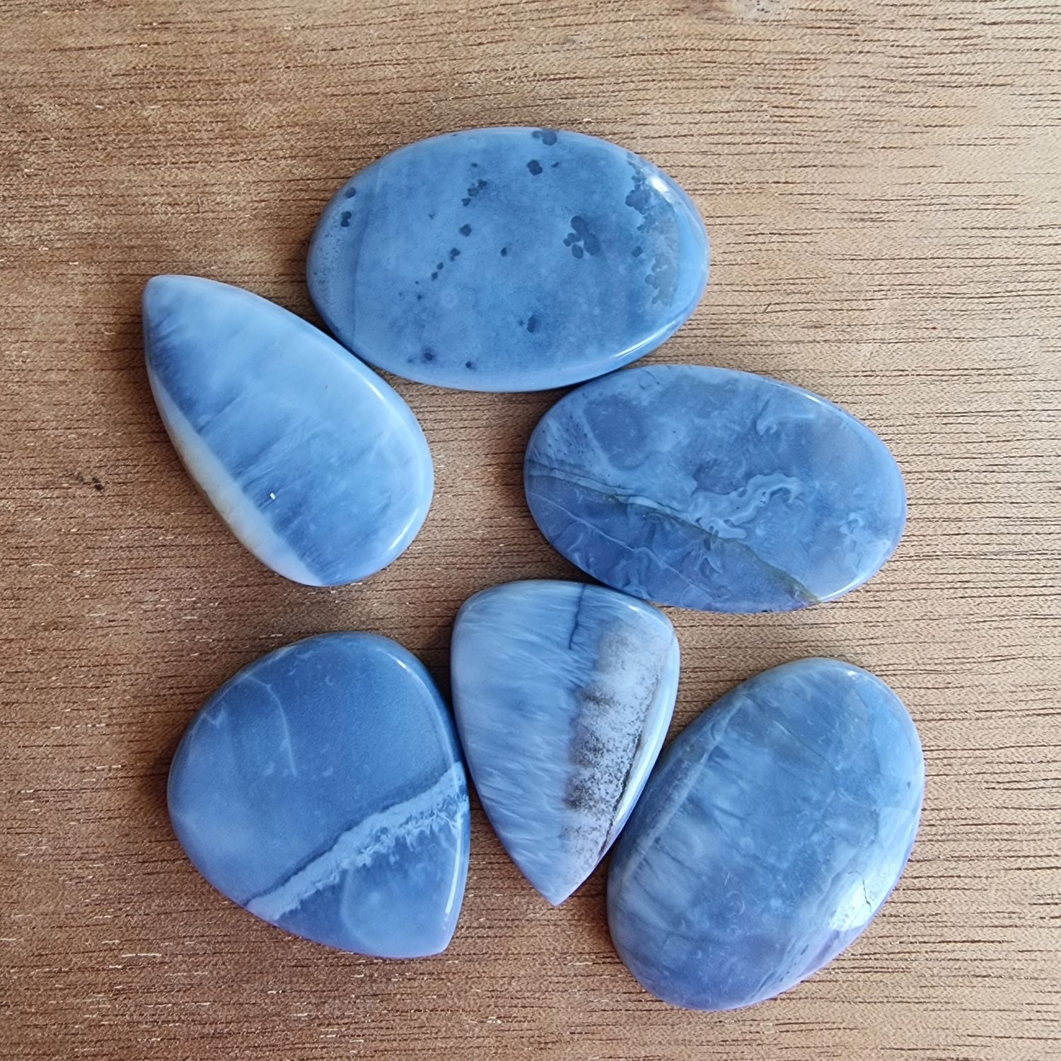Andean Blue Opal Cabochon Lot / Pendant Lot for jewelry making or diy craft projects 36.7gr