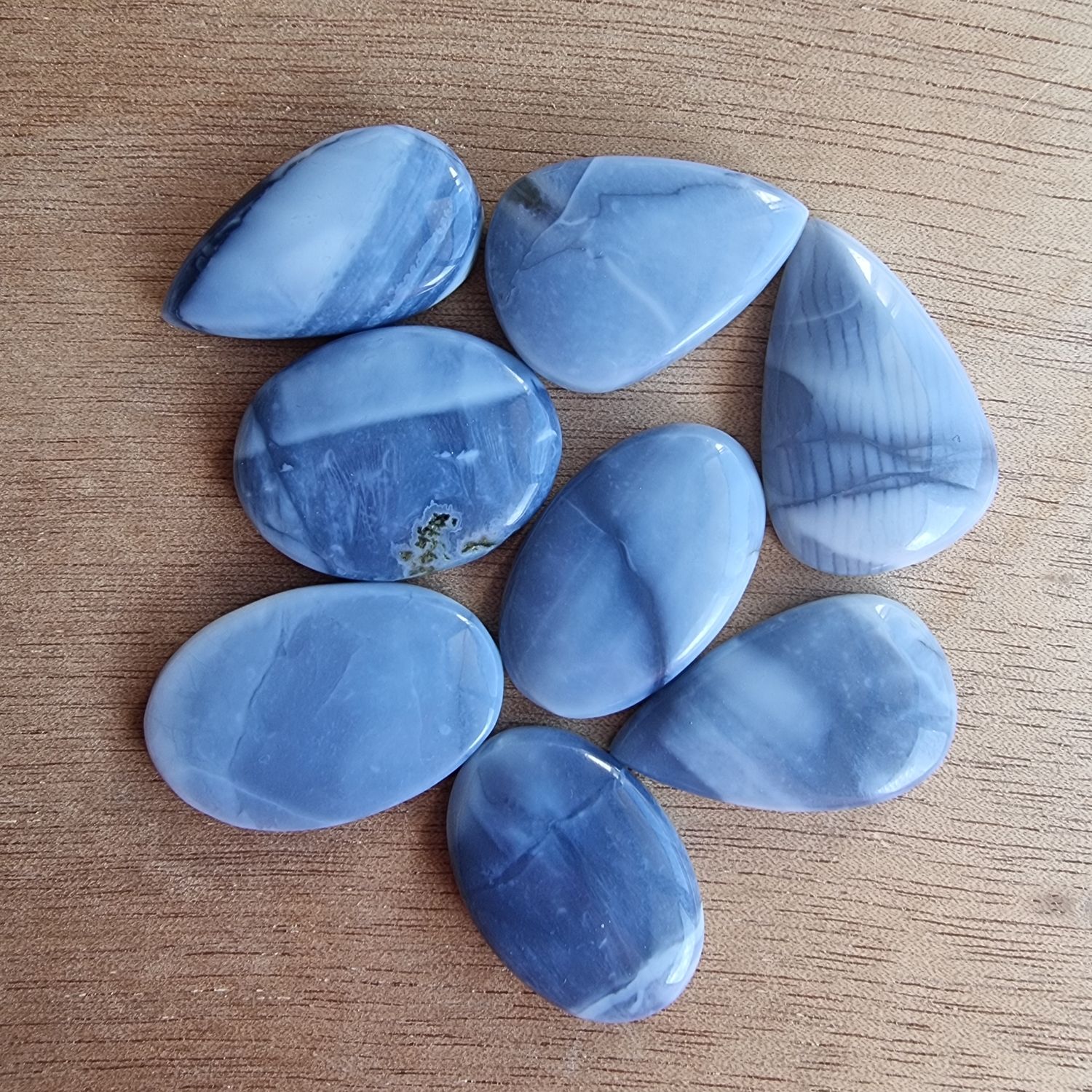 Andean Blue Opal Cabochon Lot / Pendant Lot for jewelry making or diy craft projects 28.9gr