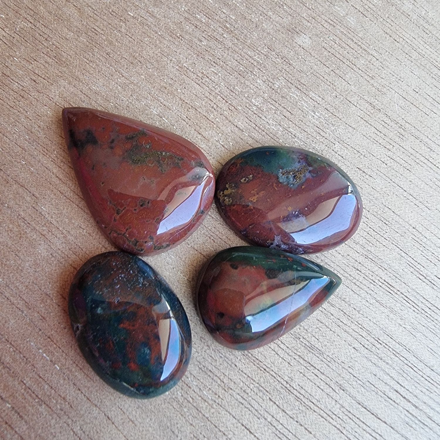 Bloodstone Cabochon Lot / Pendant Lot for jewelry making or diy craft projects 13.1gr
