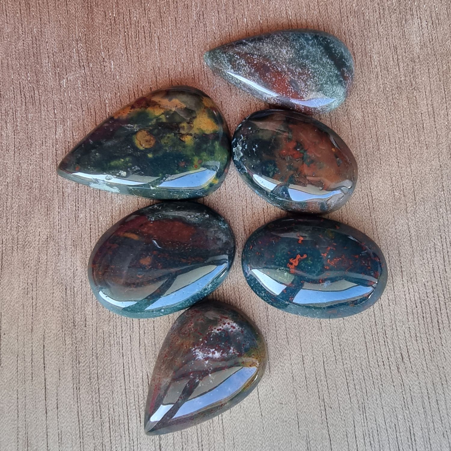 Bloodstone Cabochon Lot / Pendant Lot for jewelry making or diy craft projects 25.3gr