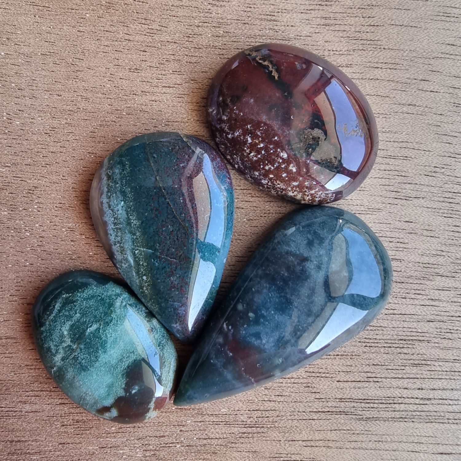 Bloodstone Cabochon Lot / Pendant Lot for jewelry making or diy craft projects 23.6gr