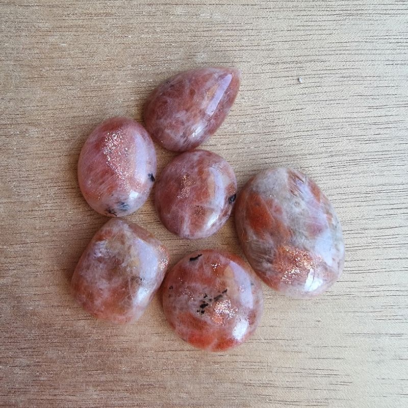 Sunstone Cabochon Lot / Pendant Lot for jewelry making or diy craft projects 40gr