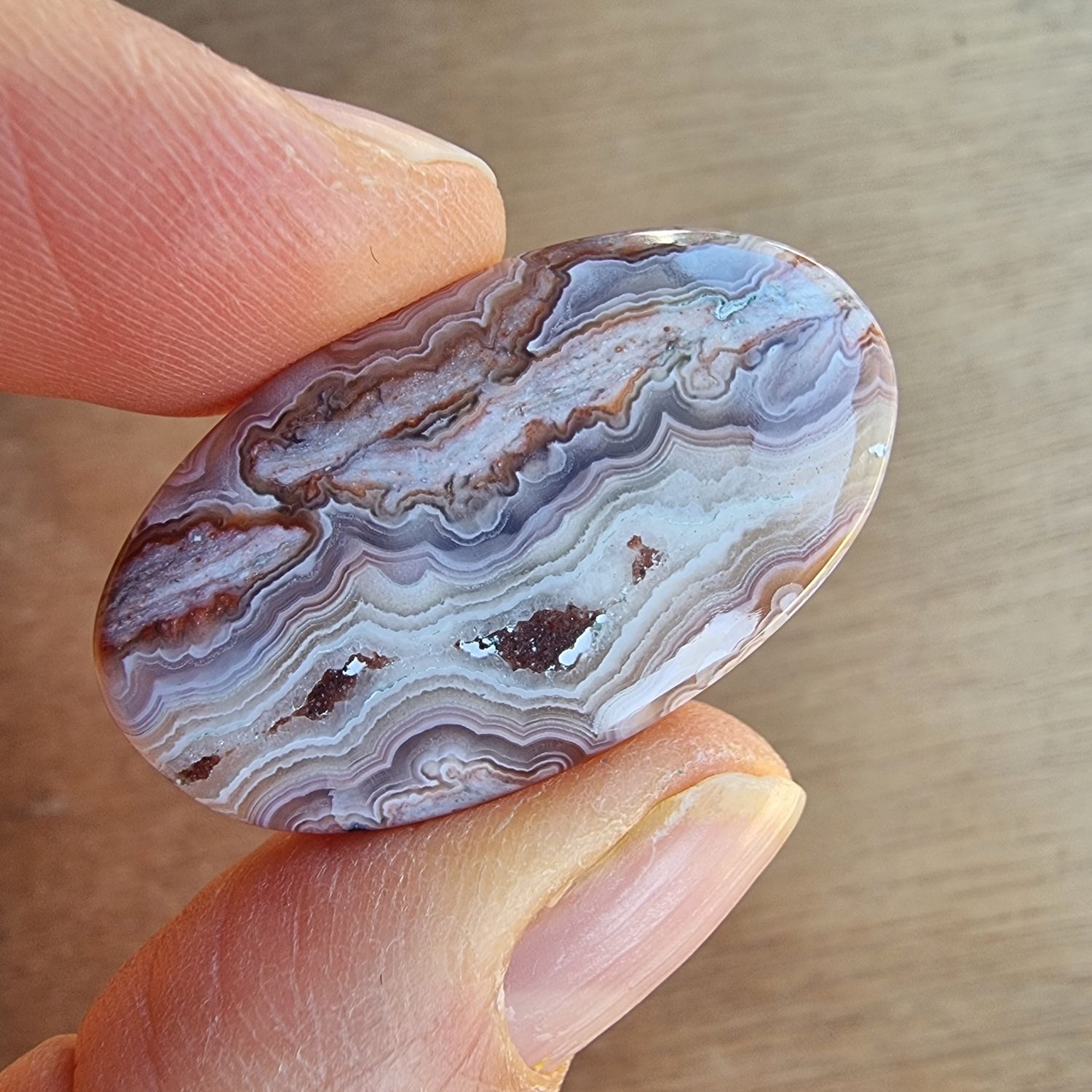 Crazy Lace Agate Cabochon / Pendant for jewelry making or diy craft projects 7.5gr
