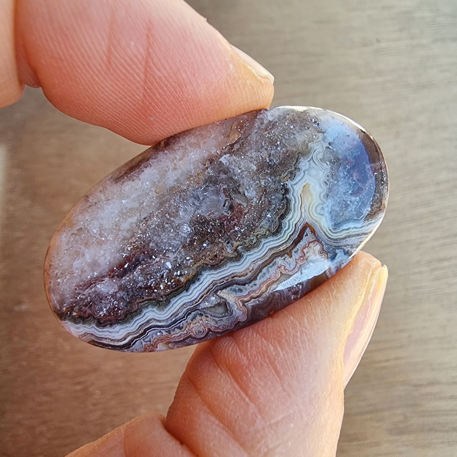 Crazy Lace Agate Cabochon / Pendant for jewelry making or diy craft projects 8.8gr