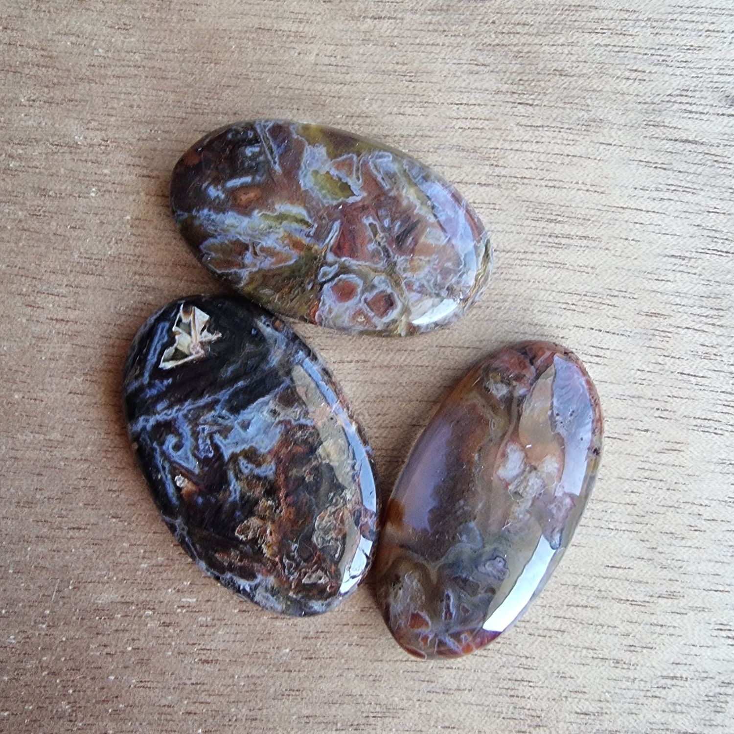 Turkish Stick Agate Cabochon Lot / Pendant Lot for jewelry making or diy craft projects 17.2gr