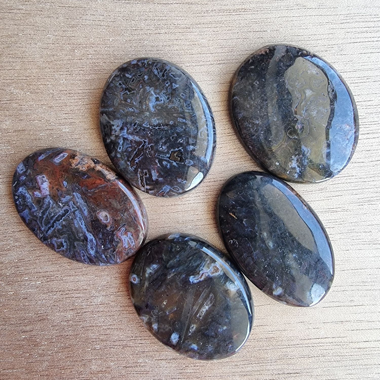 Turkish Stick Agate Cabochon Lot / Pendant Lot for jewelry making or diy craft projects 43.5gr