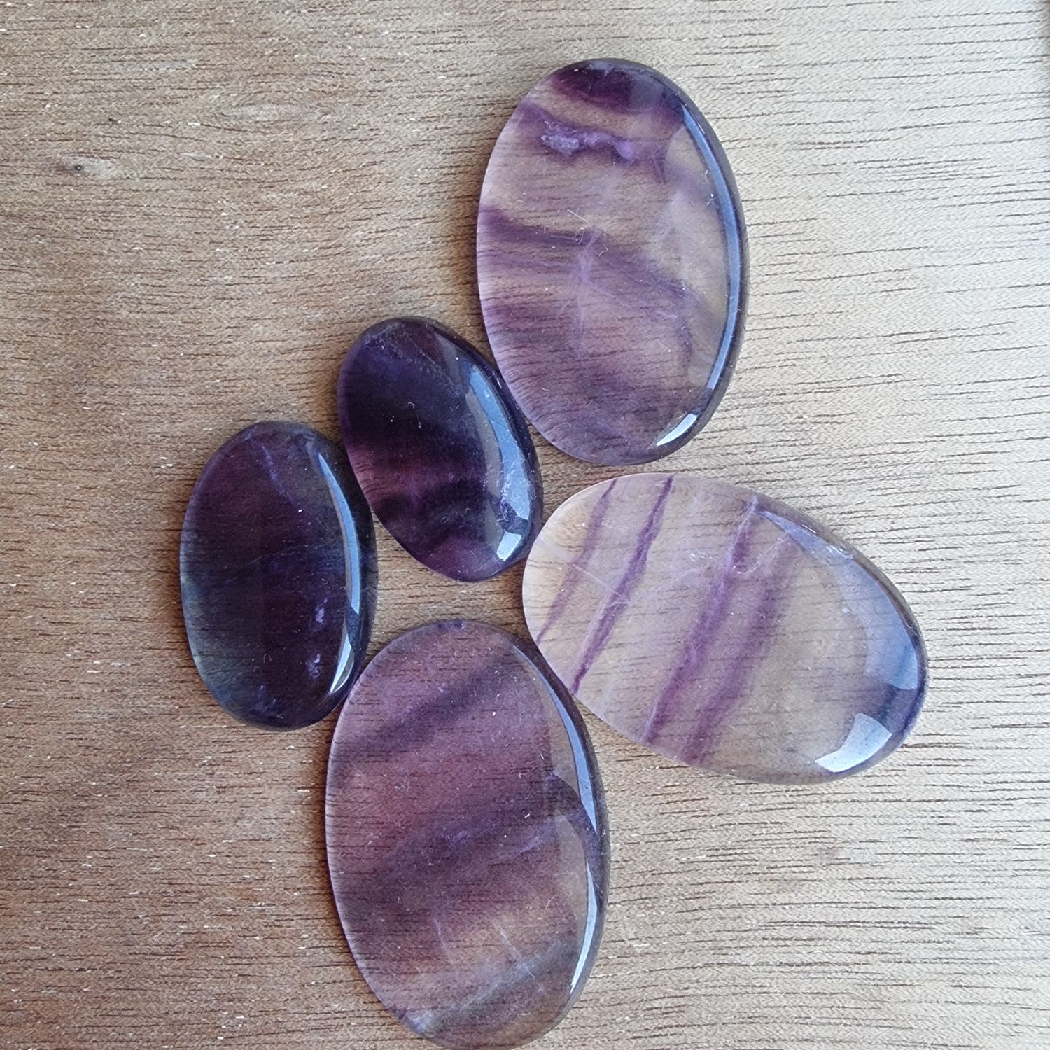 Fluorite Cabochon Lot / Pendant Lot for jewelry making or diy craft projects 36.9gr