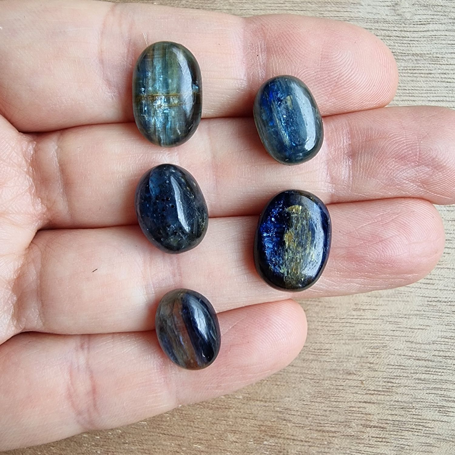 Blue Kyanite (THICK) Cabochon Lot / Pendant Lot for jewelry making or diy craft projects 11.2gr