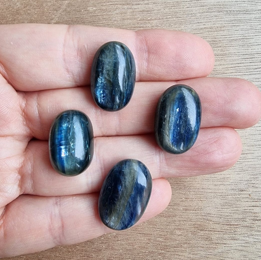 Blue Kyanite (THICK) Cabochon Lot / Pendant Lot for jewelry making or diy craft projects 21.5gr