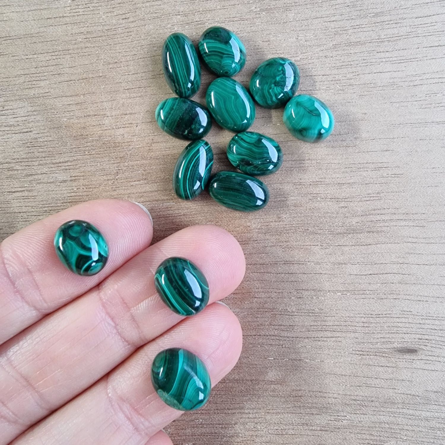Malachite Cabochon Lot / Pendant Lot for jewelry making or diy craft projects 20.7gr