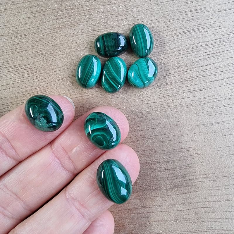 Malachite Cabochon Lot / Pendant Lot for jewelry making or diy craft projects 19.1gr