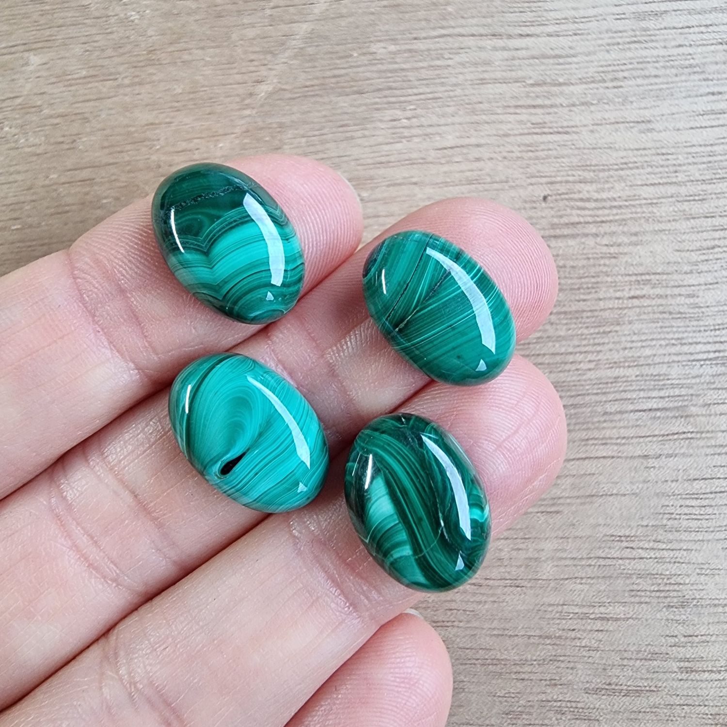 Malachite Cabochon Lot / Pendant Lot for jewelry making or diy craft projects 11.2gr