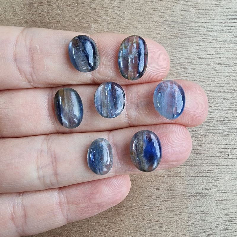 Blue Kyanite Cabochon Lot / Pendant Lot for jewelry making or diy craft projects 7.6gr