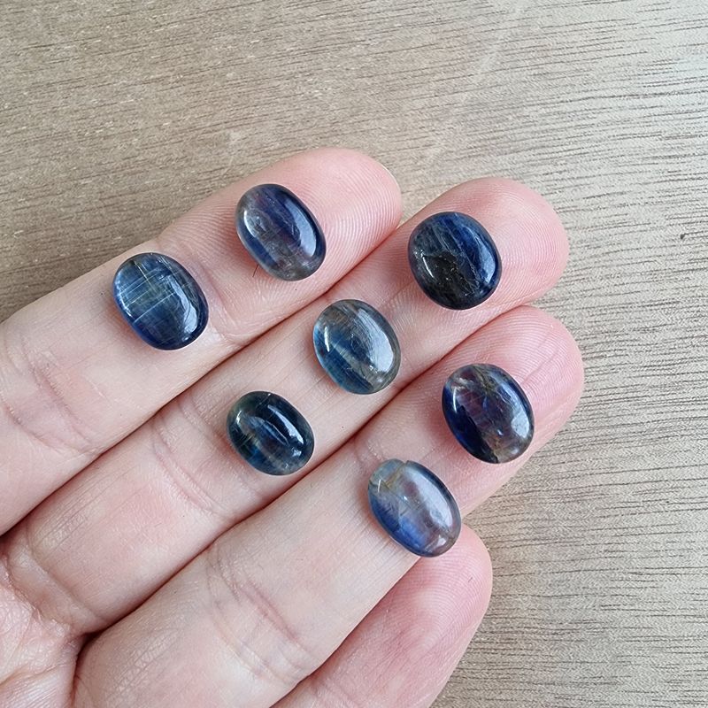 Blue Kyanite Cabochon Lot / Pendant Lot for jewelry making or diy craft projects 6.8gr