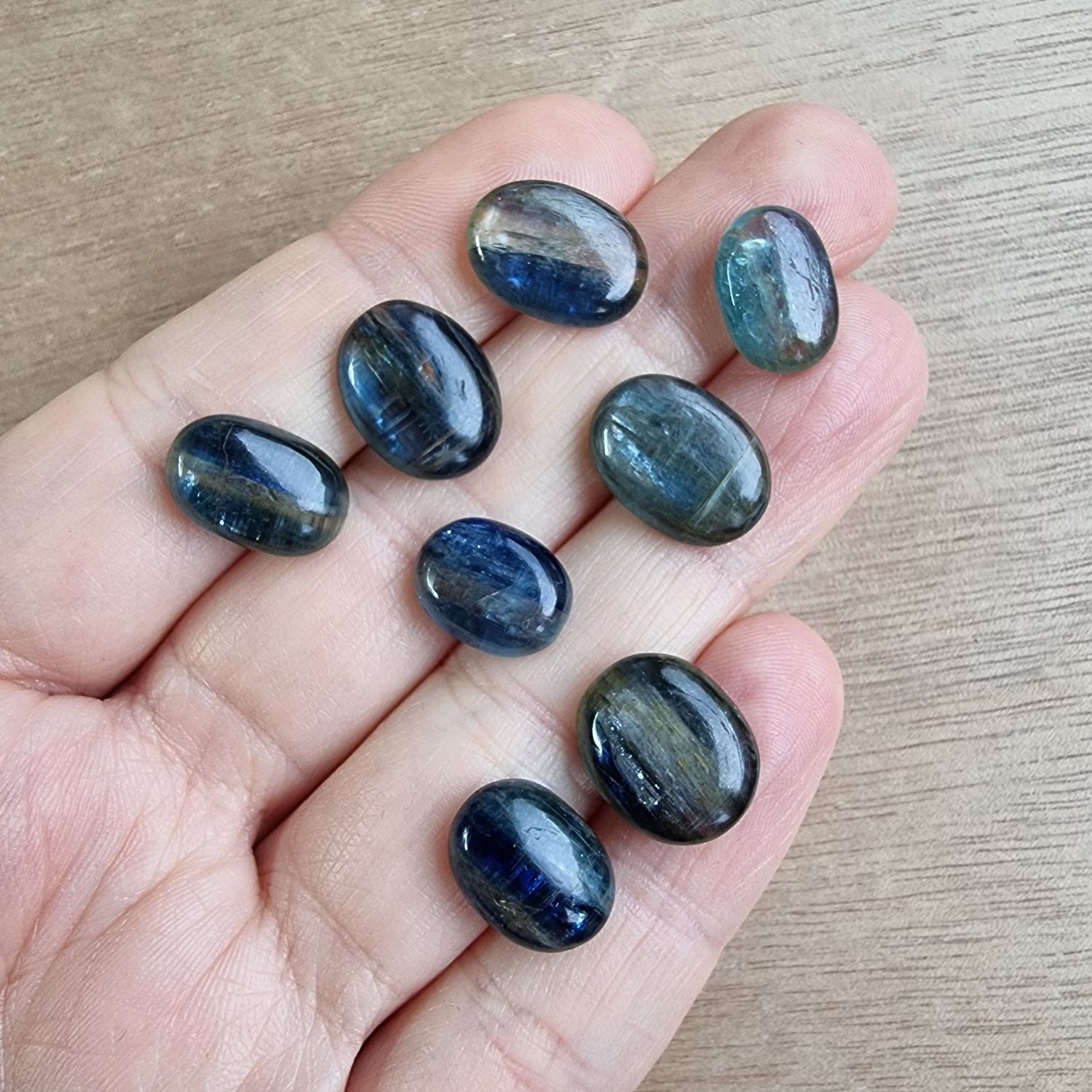 Blue Kyanite Cabochon Lot / Pendant Lot for jewelry making or diy craft projects 13.5gr