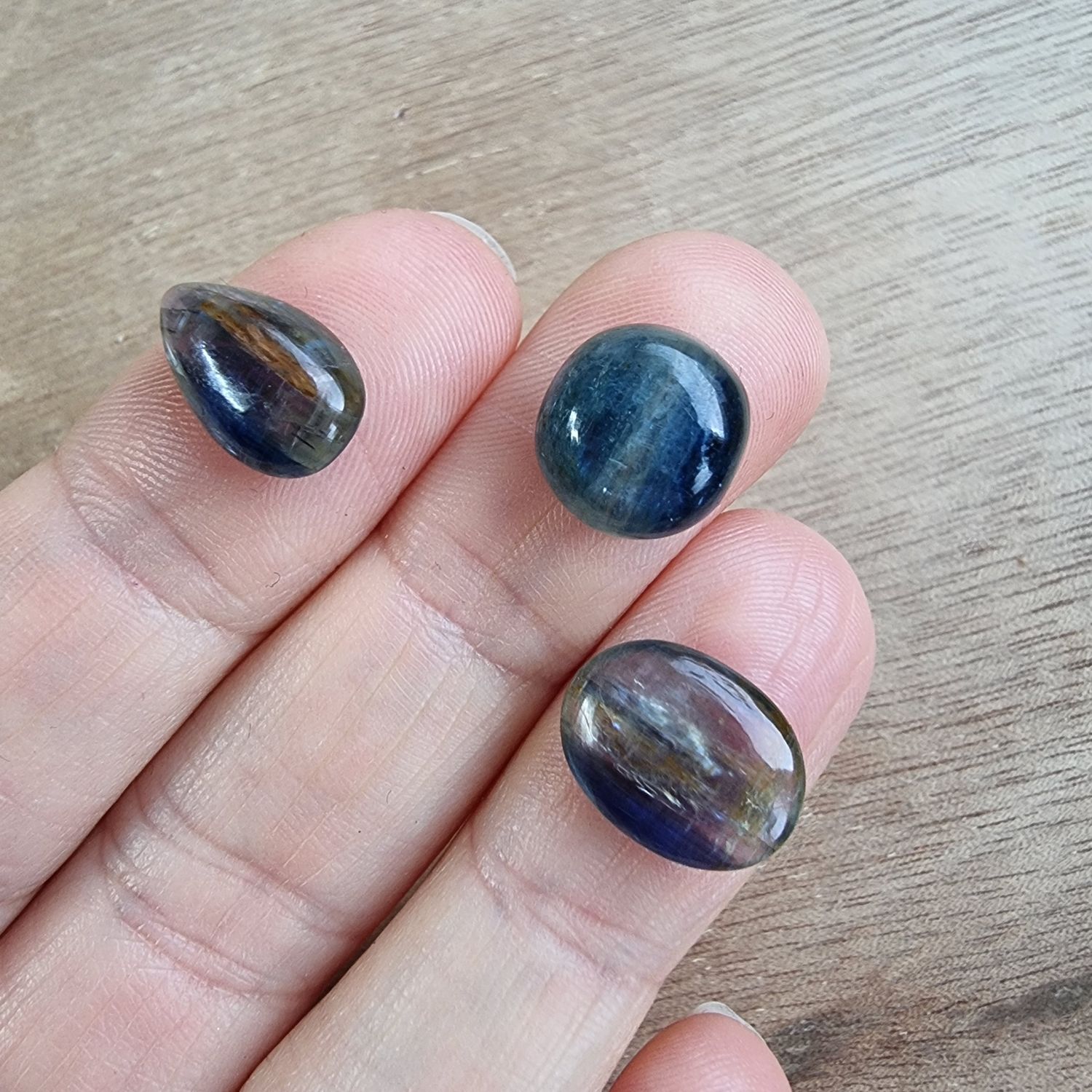 Blue Kyanite Cabochon Lot / Pendant Lot for jewelry making or diy craft projects 4.3gr