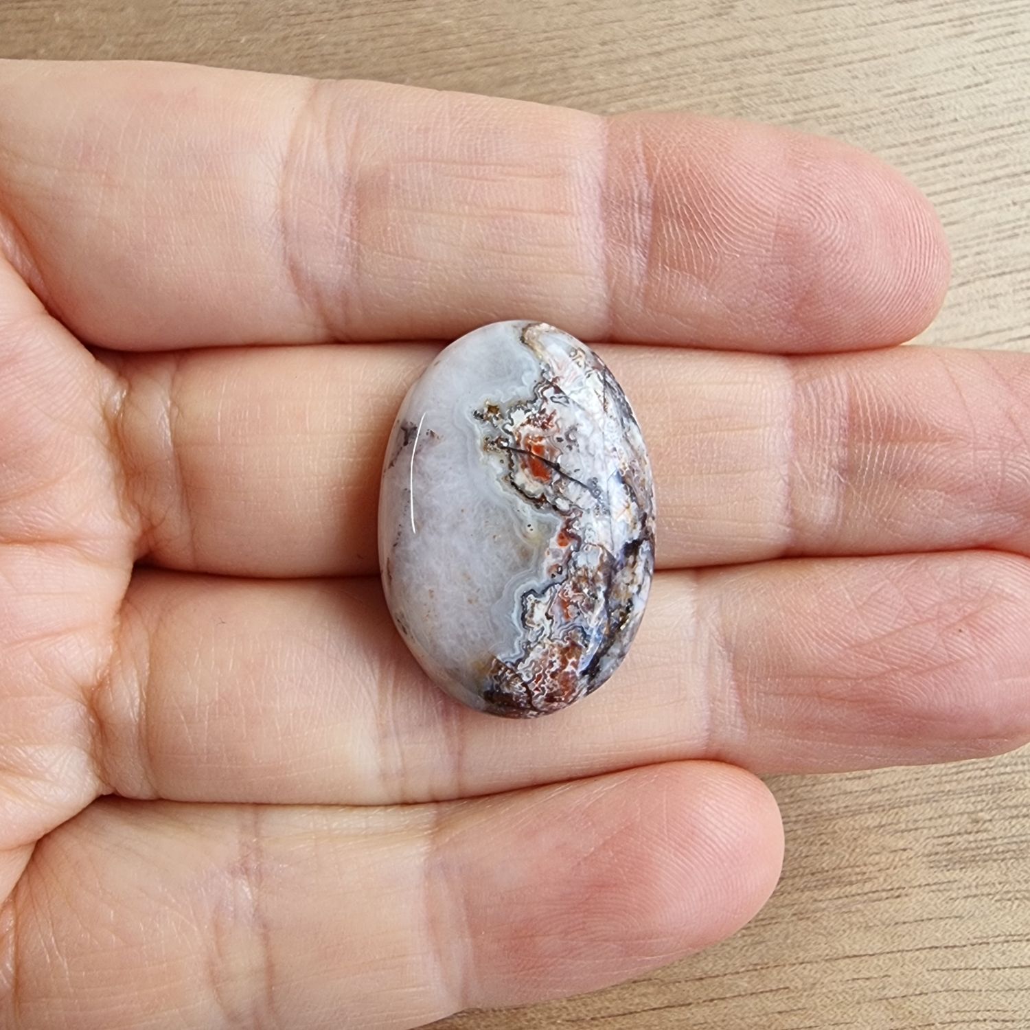 Crazy Lace Agate top drilled Cabochon / Pendant for jewellery making or diy craft projects gr