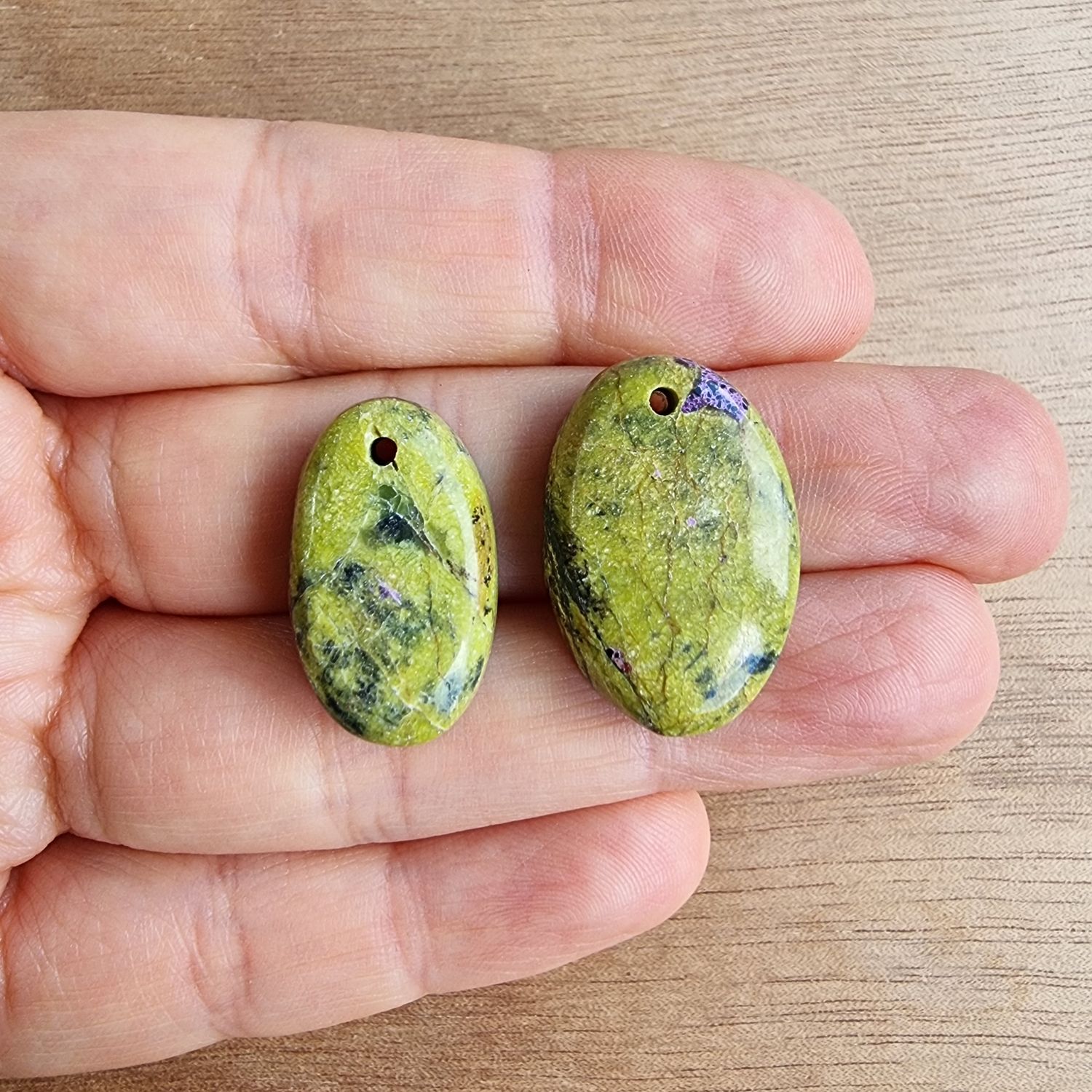 Atlantasite Drilled Cabochon Lot / Pendant Lot for jewelry making or diy craft projects 9.1gr