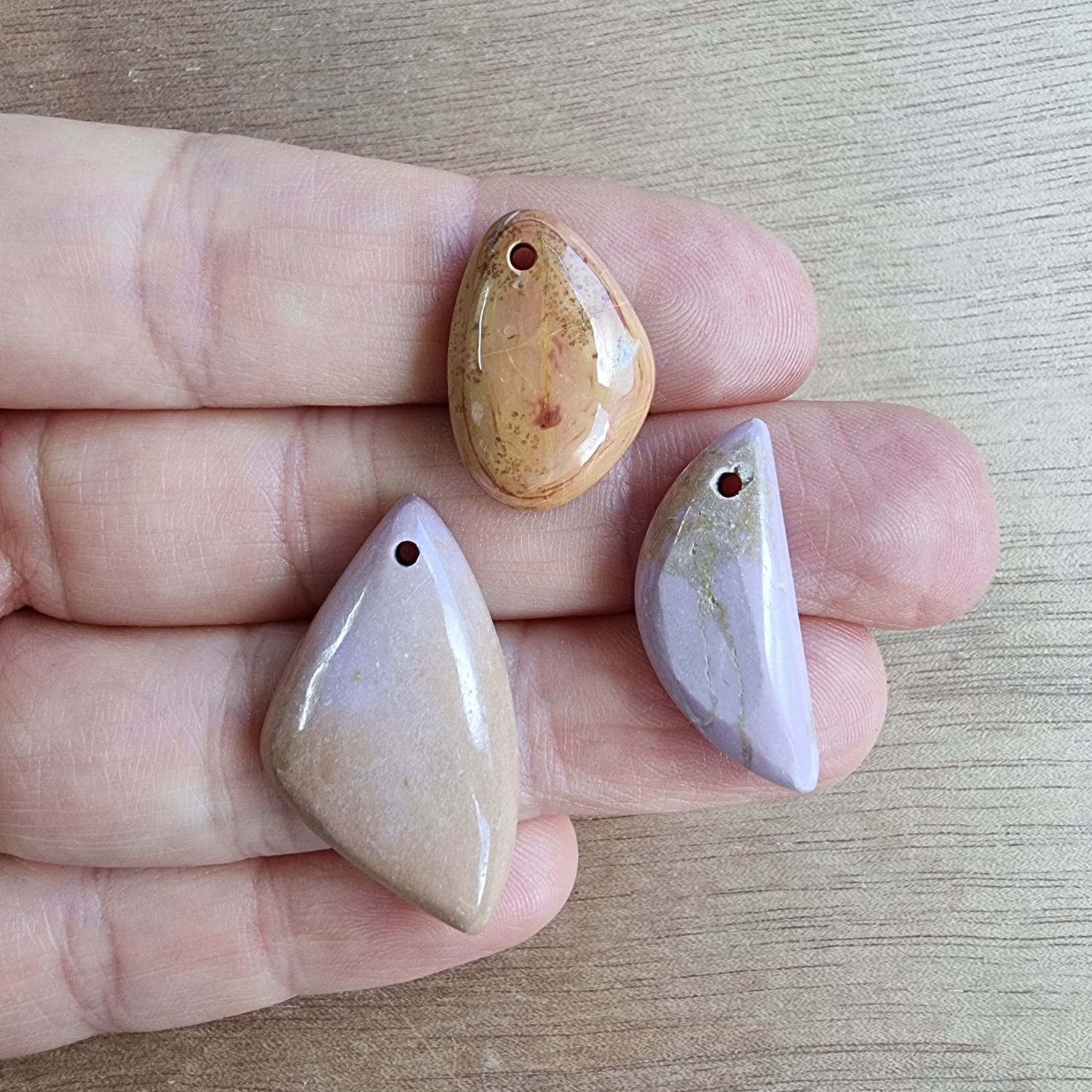 Phosphosiderite Drilled Cabochon Lot / Pendant Lot for jewelry making or diy craft projects 10.5gr