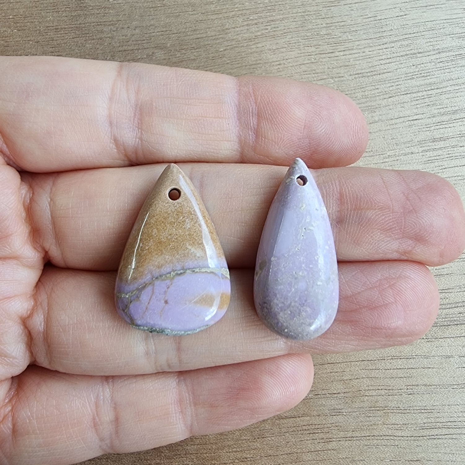 Phosphosiderite Drilled Cabochon Lot / Pendant Lot for jewelry making or diy craft projects 8.3gr