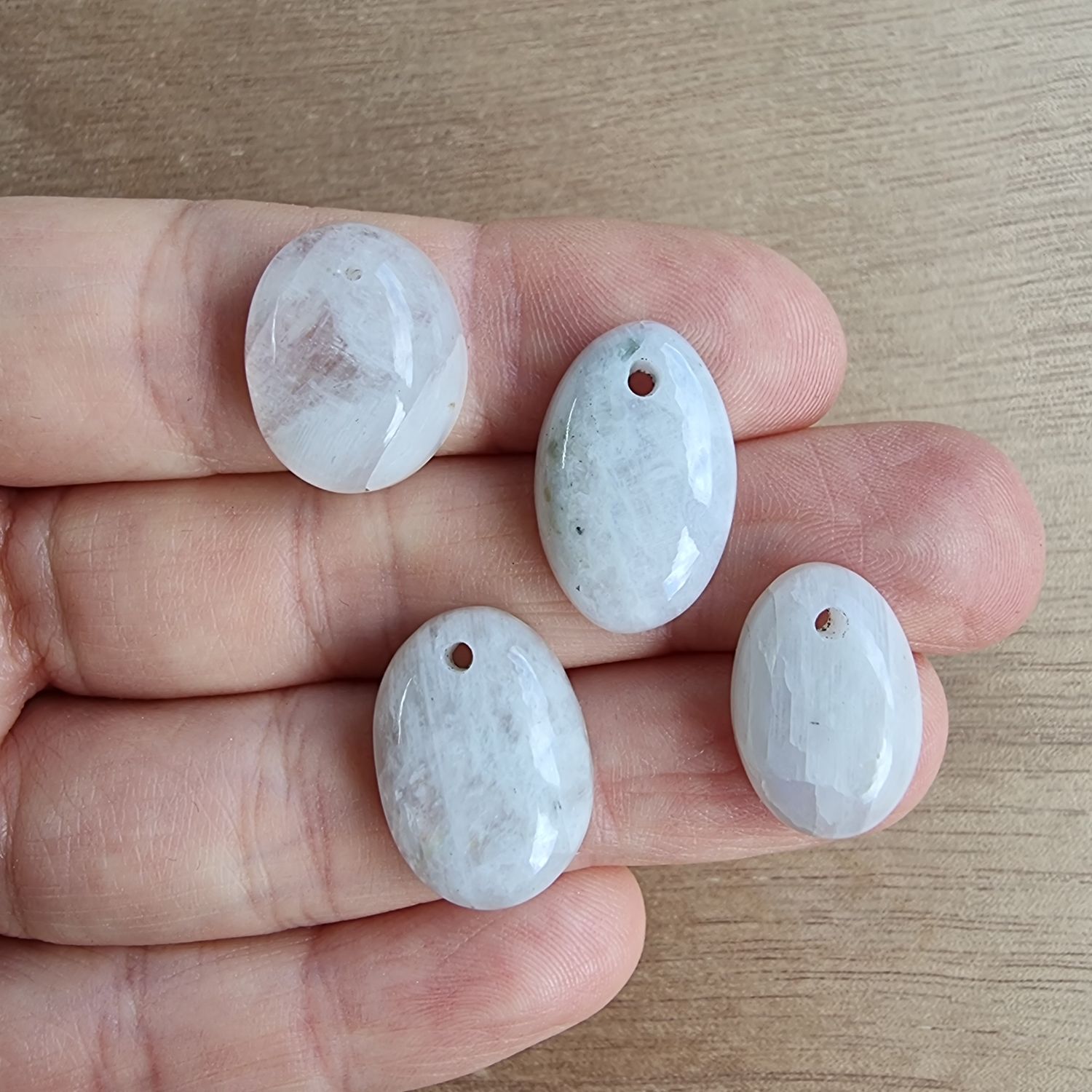 Moonstone Drilled Cabochon Lot / Pendant Lot for jewelry making or diy craft projects 12.5gr