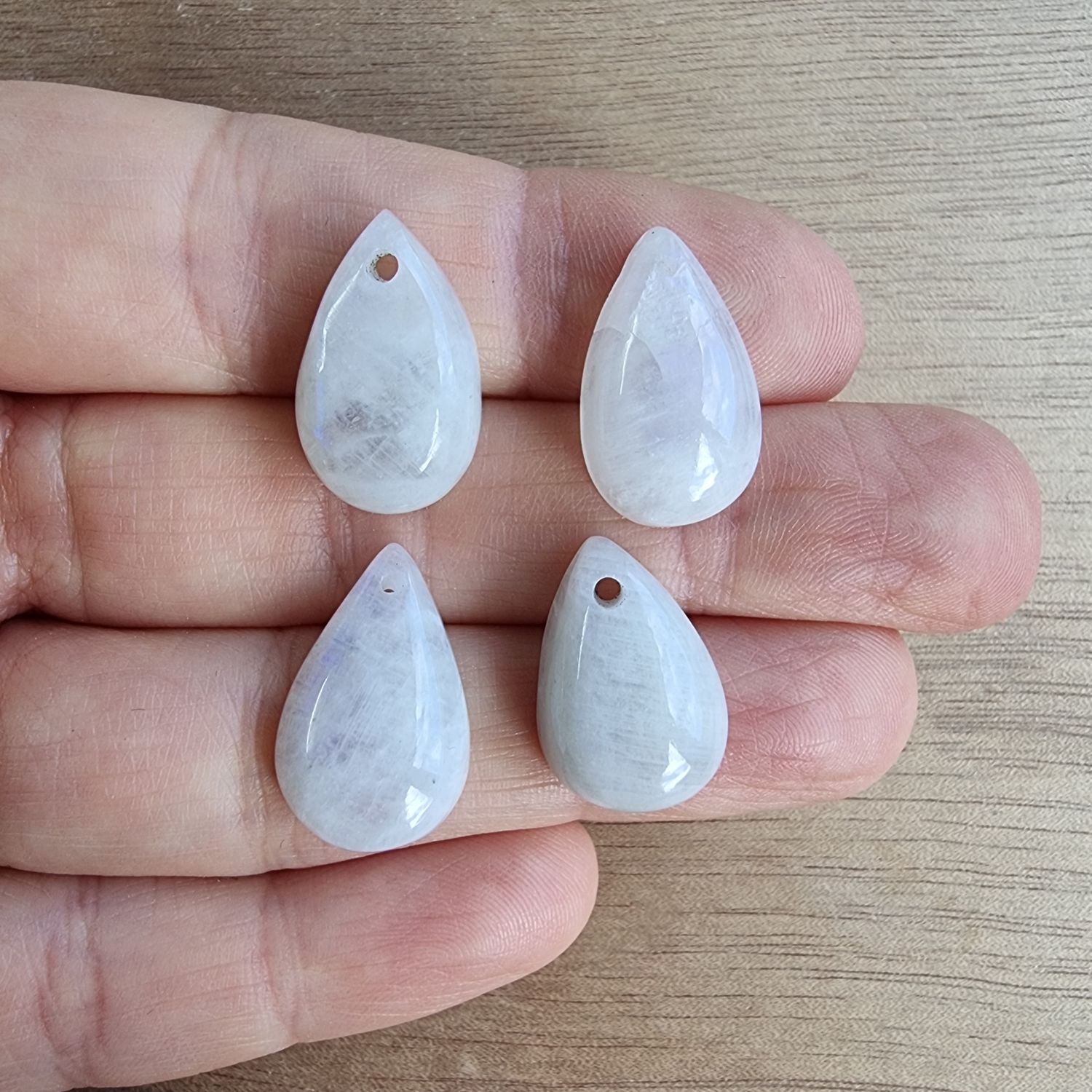 Moonstone Drilled Cabochon Lot / Pendant Lot for jewelry making or diy craft projects 10.6gr