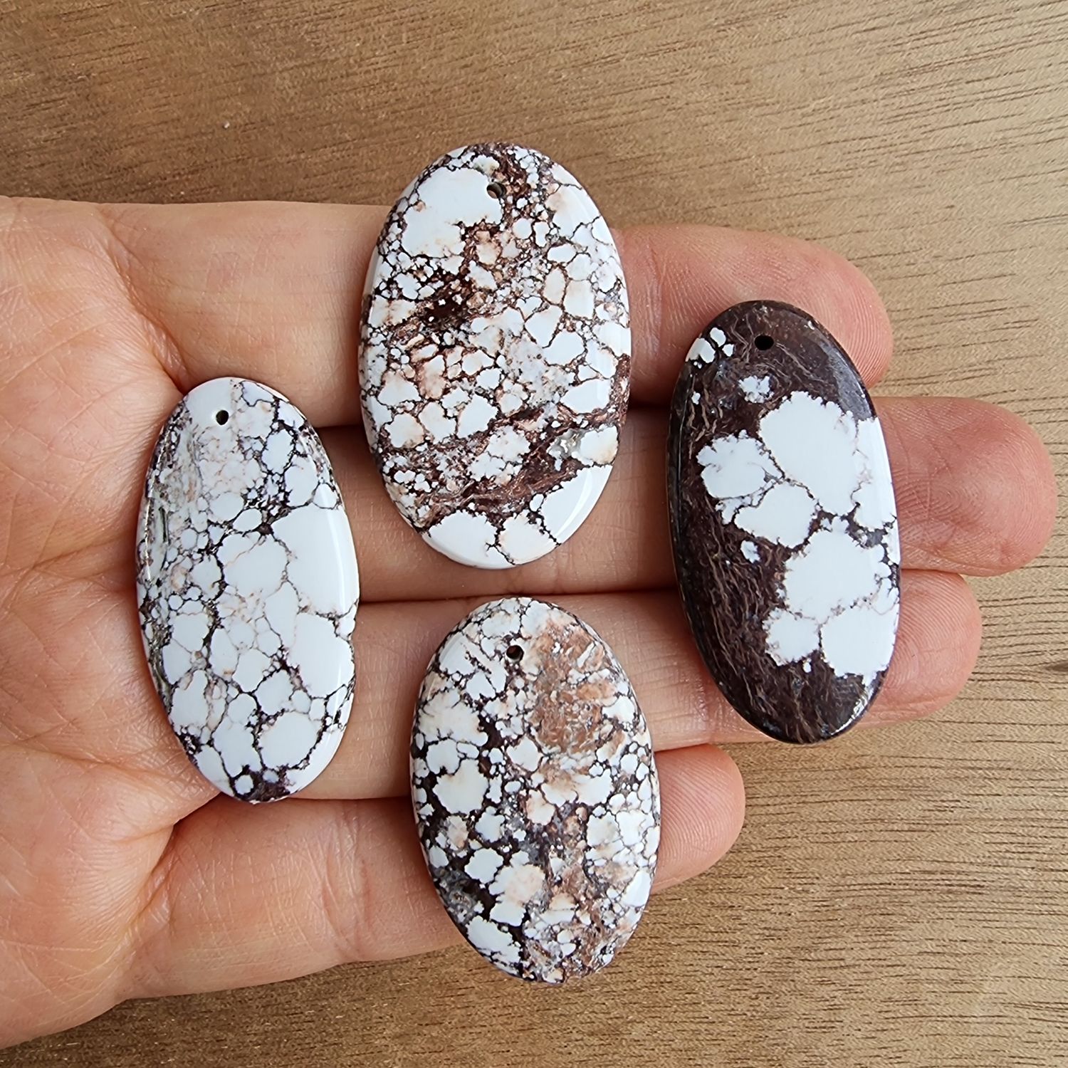 Magnesite Drilled Cabochon Lot / Pendant Lot for jewelry making or diy craft projects 30.5gr