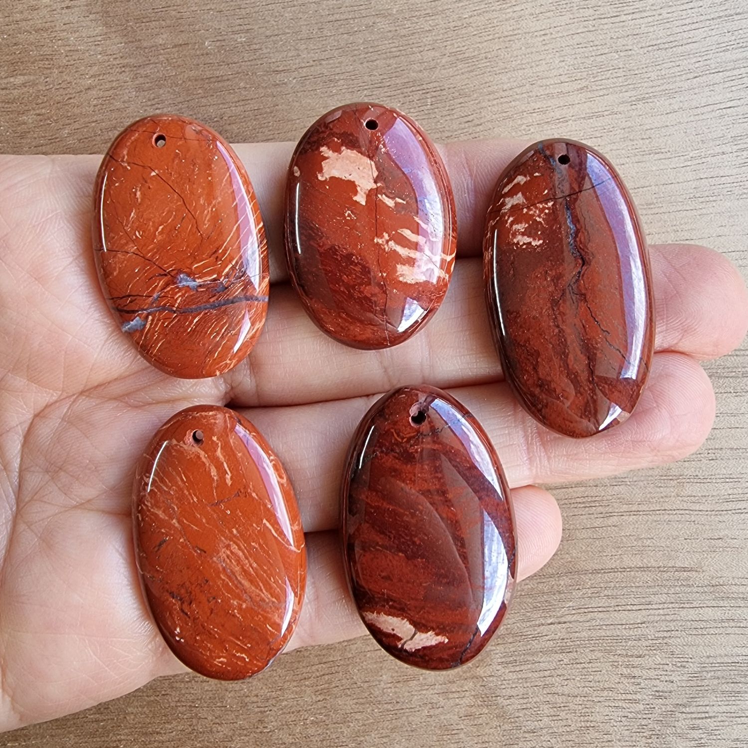 Snake Skin Jasper Drilled Cabochon Lot / Pendant Lot for jewelry making or diy craft projects 58gr