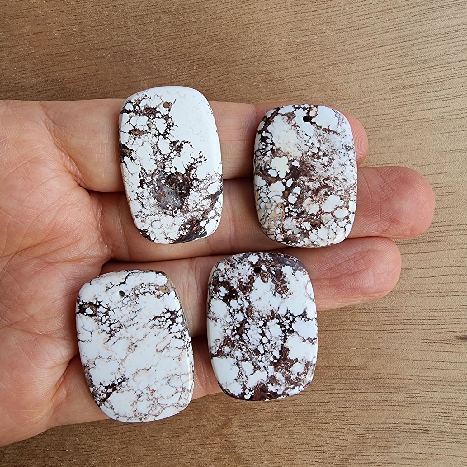 Magnesite Drilled Cabochon Lot / Pendant Lot for jewelry making or diy craft projects 27.2gr