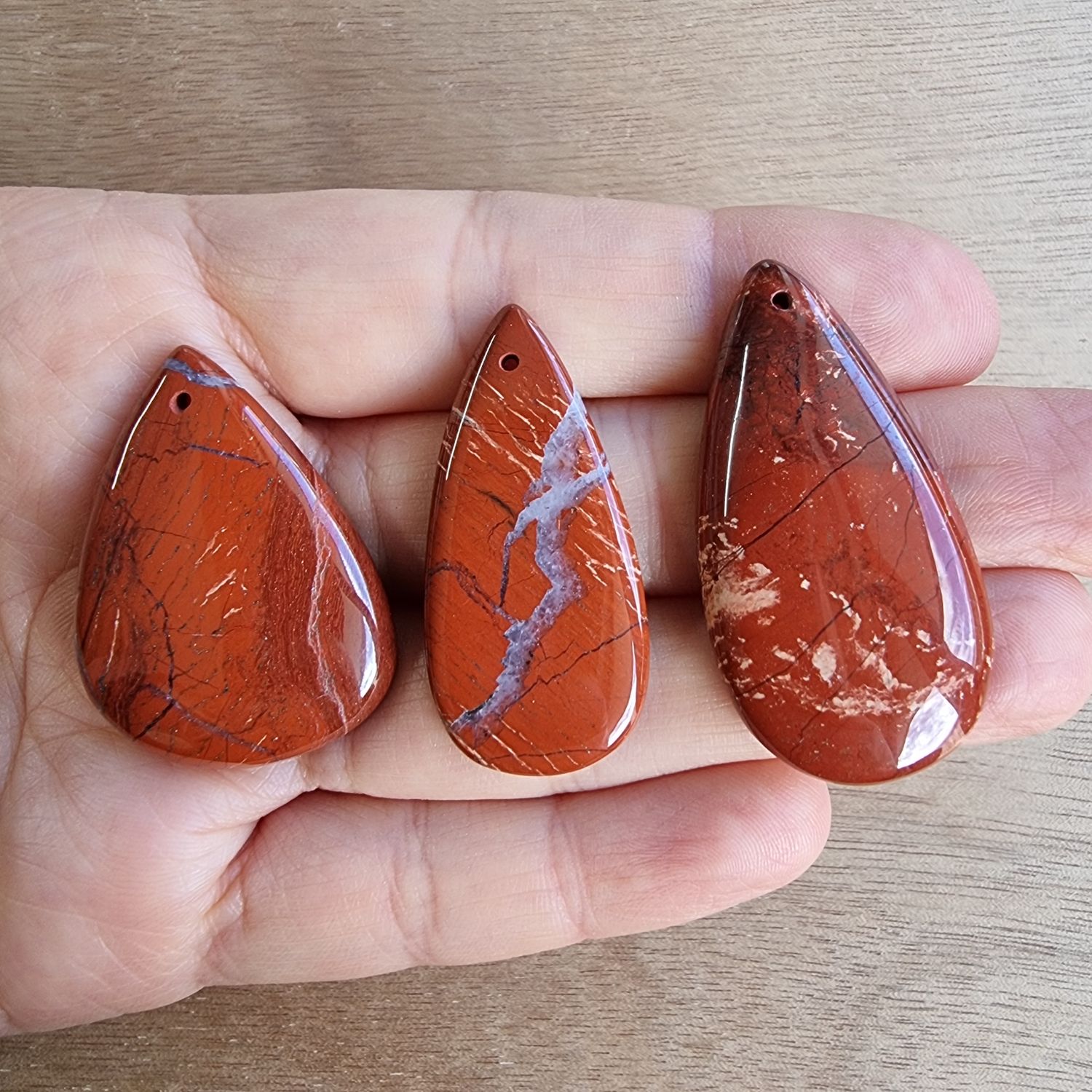 Snake Skin Jasper Drilled Cabochon Lot / Pendant Lot for jewelry making or diy craft projects 29.6gr
