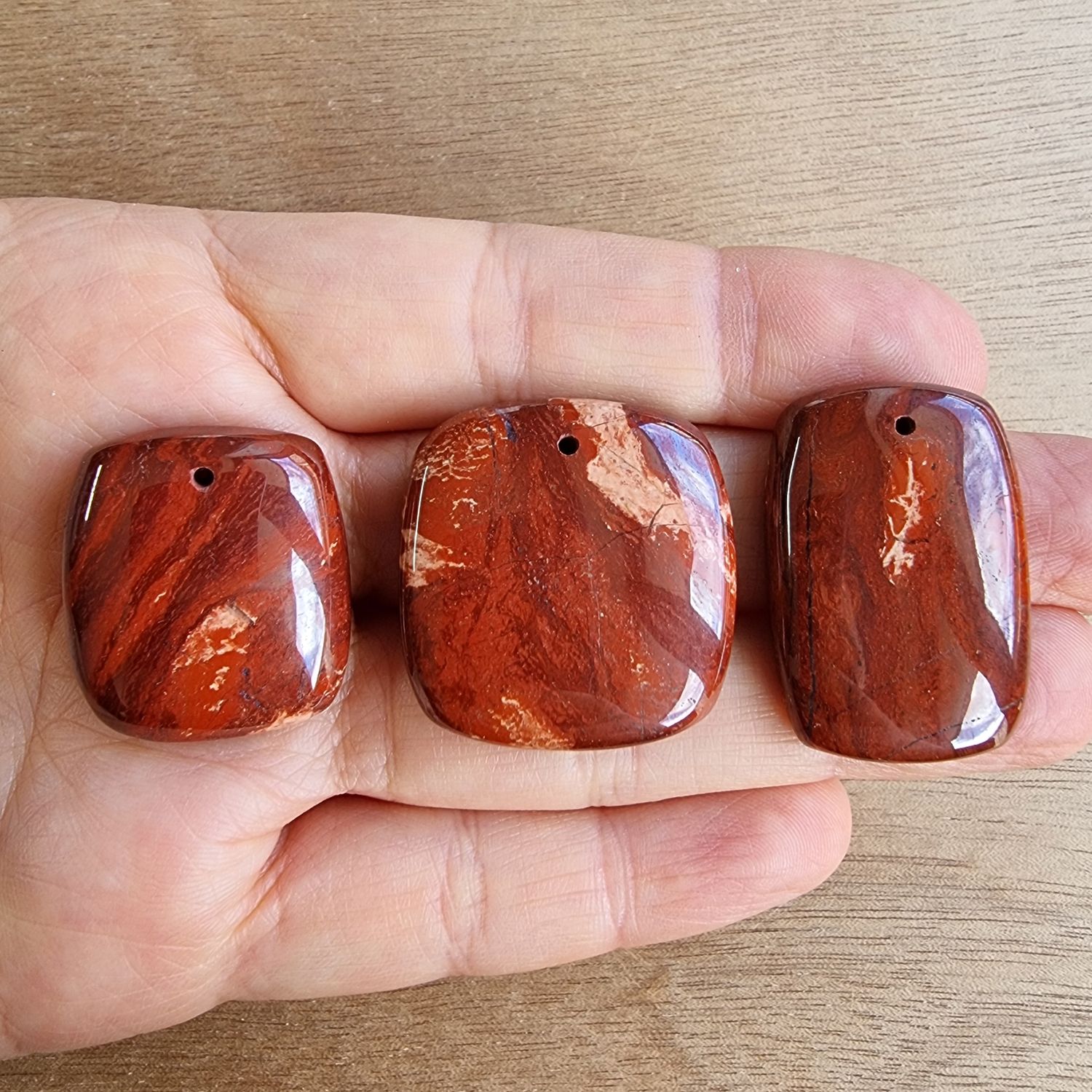 Snake Skin Jasper Drilled Cabochon Lot / Pendant Lot for jewelry making or diy craft projects 40.4gr