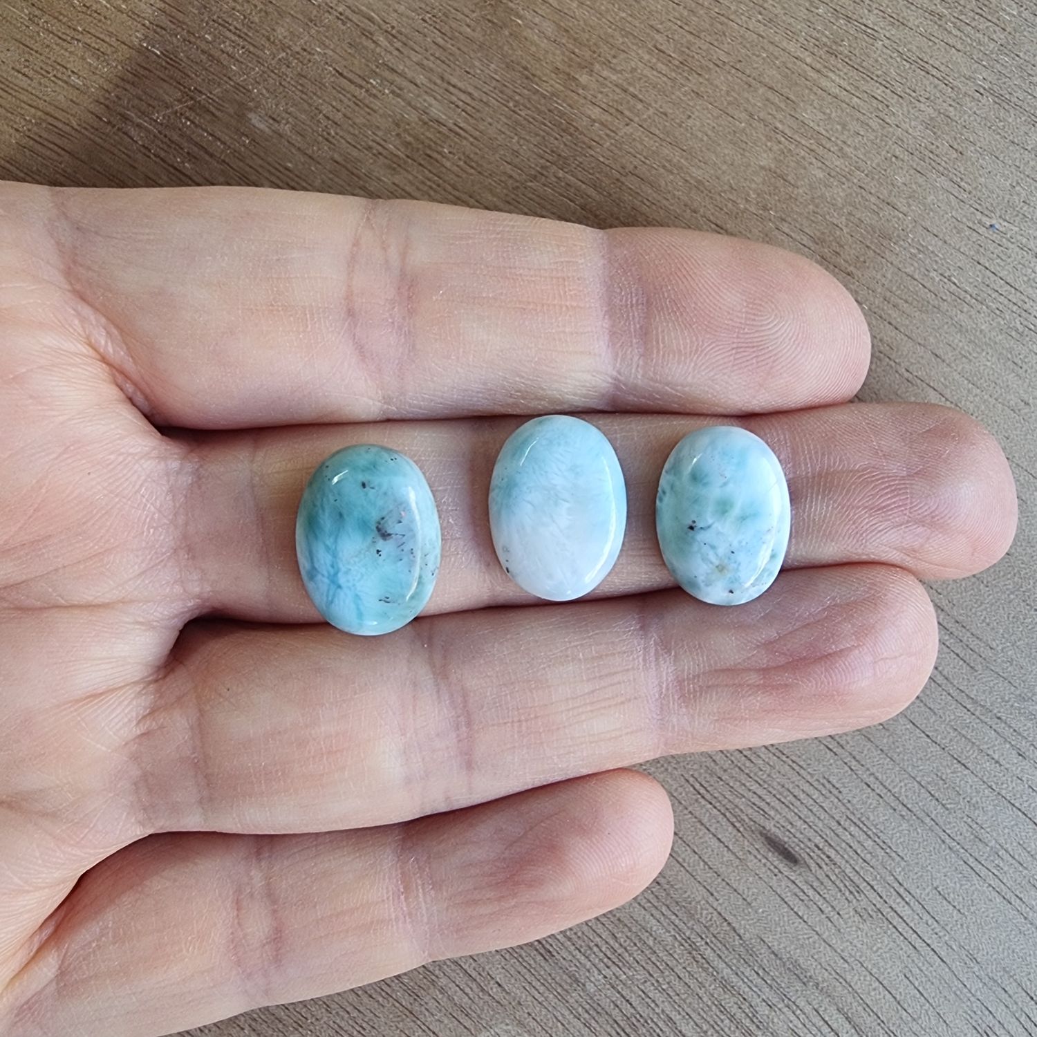 Larimar Cabochon Lot / Pendant Lot for jewelry making or diy craft projects 5.4gr