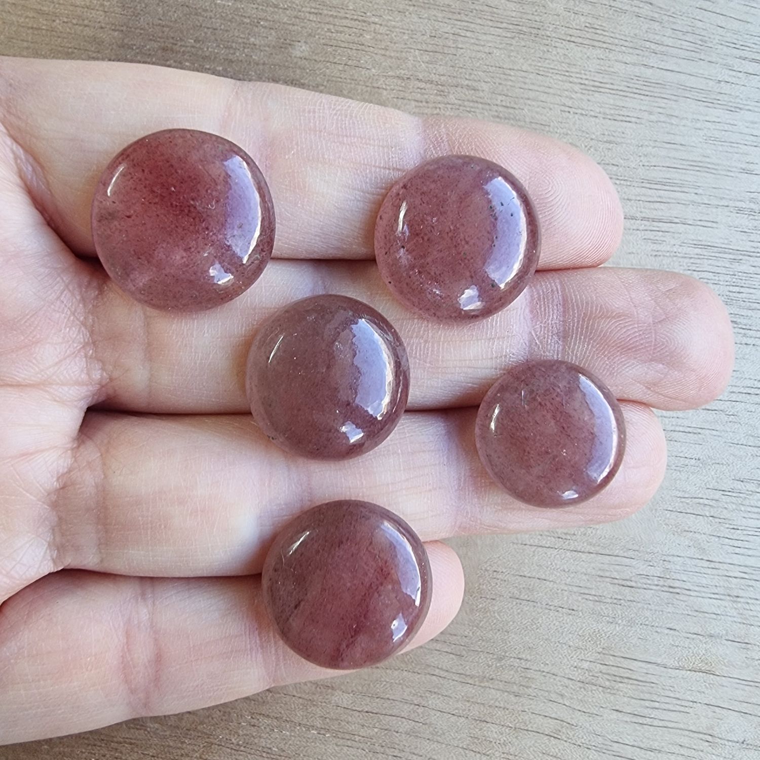 Strawberry Quartz Cabochon Lot / Pendant Lot for jewelry making or diy craft projects 15.6gr