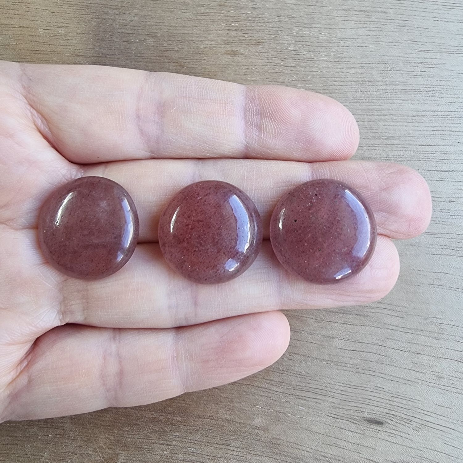 Strawberry Quartz Cabochon Lot / Pendant Lot for jewelry making or diy craft projects 14gr