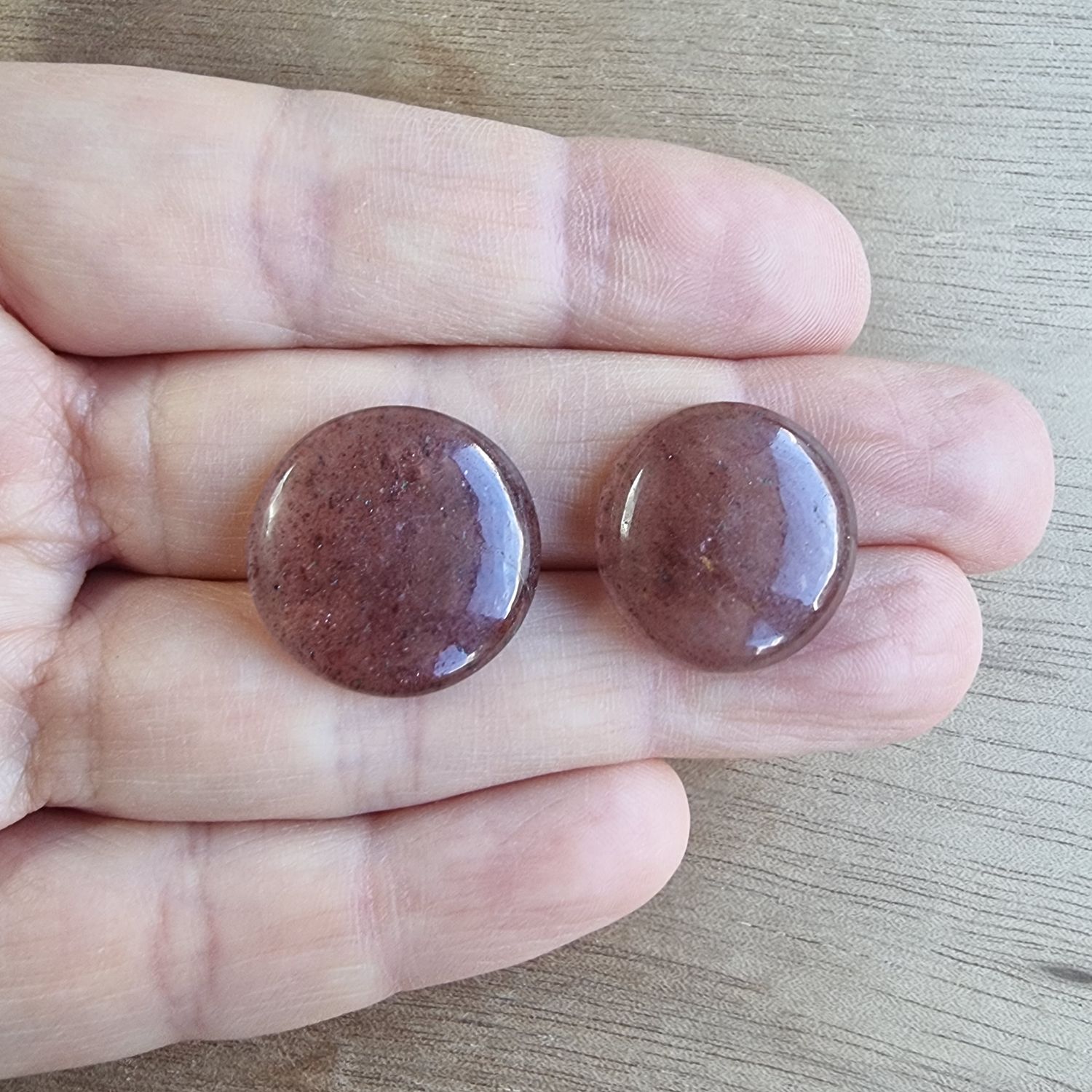 Strawberry Quartz Cabochon Lot / Pendant Lot for jewelry making or diy craft projects 7.1gr