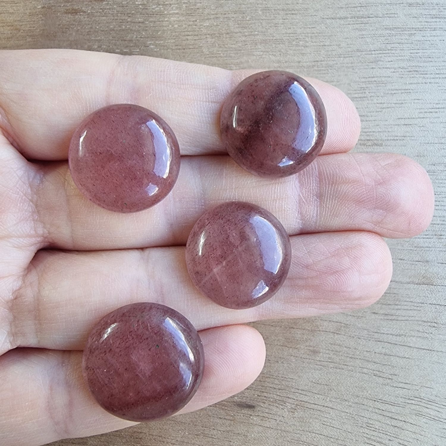 Strawberry Quartz Cabochon Lot / Pendant Lot for jewelry making or diy craft projects 16.2gr