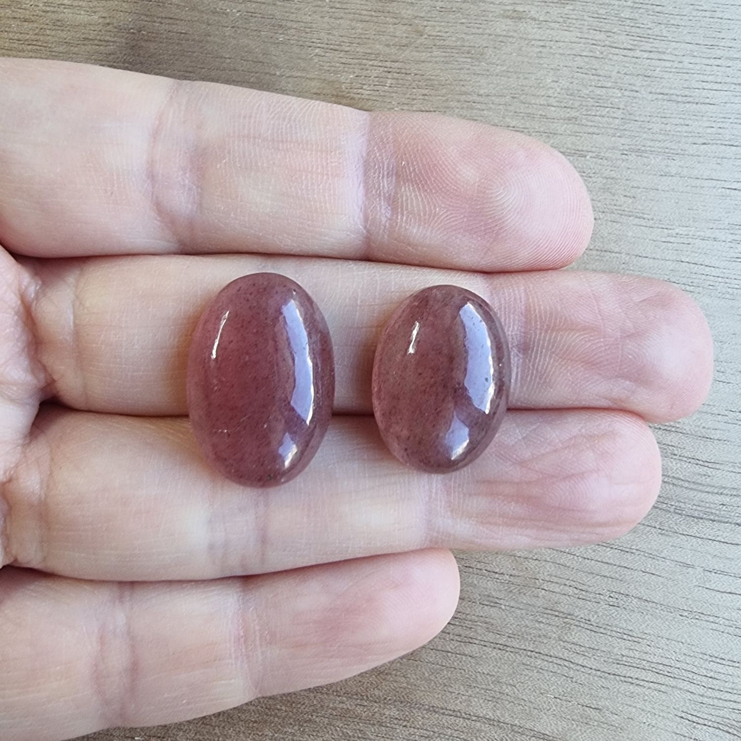 Strawberry Quartz Cabochon Lot / Pendant Lot for jewelry making or diy craft projects 6.6gr